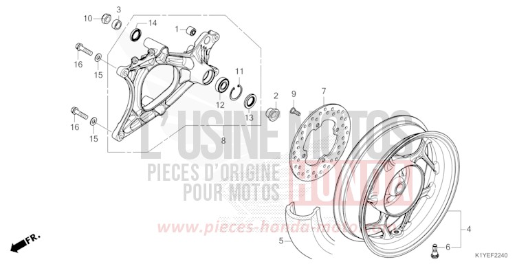 HINTERRAD/SCHWINGE (SCHEIBENBREMSE) von PCX MAT DIM GRAY METALLIC (NHC34) von 2025