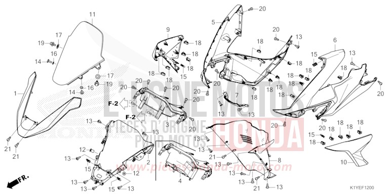 ABDECKUNG, VORNE von PCX MAT METEORIC RED METALLIC (R406) von 2025