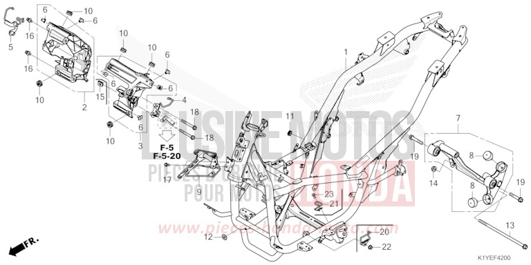 RAHMENKOERPER von PCX MAT METEORIC RED METALLIC (R406) von 2025