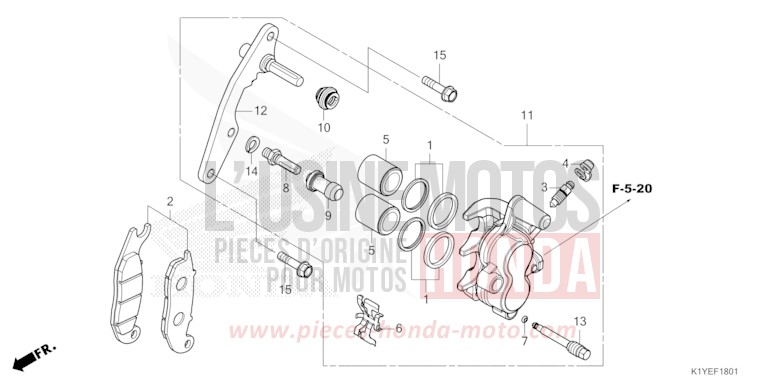VORDERRAD-BREMSSATTEL (WW125A/S) von PCX PEARL SNOWFLAKE WHITE (NHD01) von 2025