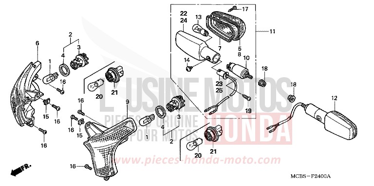 BLINKER von Transalp SHIELD SILVER METALLIC (NH480) von 2002