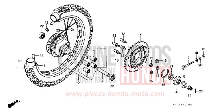 HINTERRAD von XL125S CERAMIC WHITE (NH24) von 1979