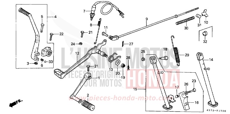 PEDAL/KICKSTARTER-ARM von XL125S MONZA RED (R110) von 1979