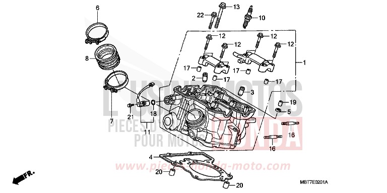 ZYLINDERKOPF, HINTEN von Varadero CHEVALIER SILVER METALLIC (NHA83) von 2008
