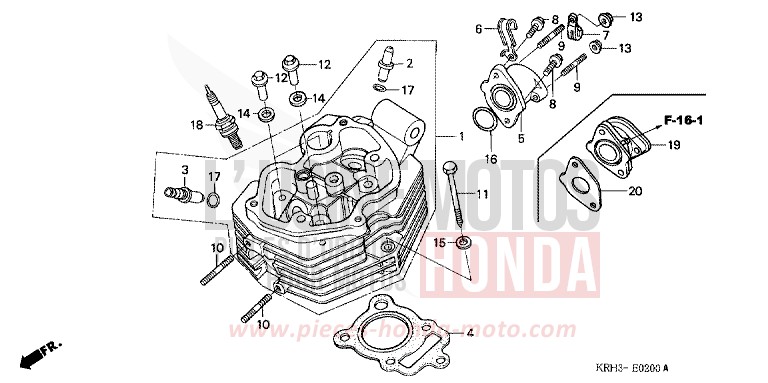 ZYLINDERKOPF von XR125L BLACK (NH1) von 2003