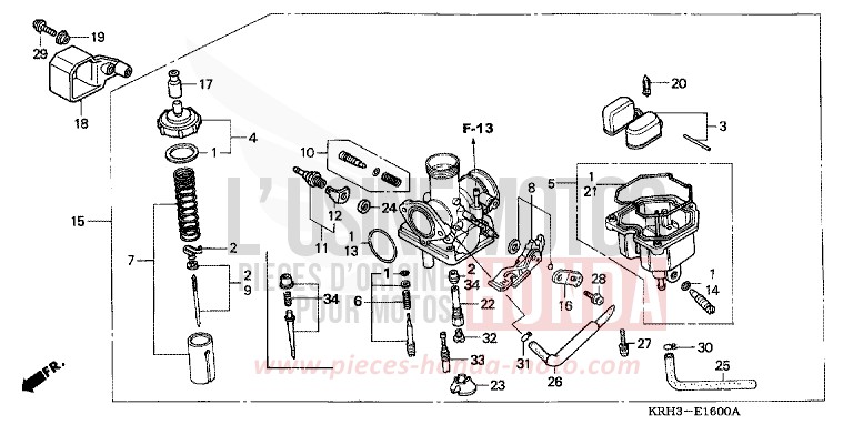VERGASER von XR125L FIGHTING RED (R134) von 2003
