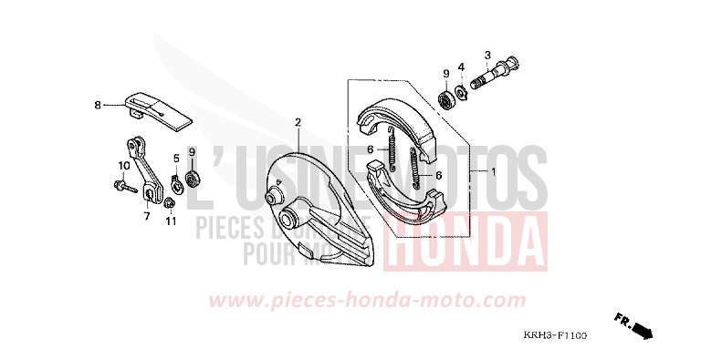 Bremsankerplatte hinten von XR125L FIGHTING RED (R134) von 2004