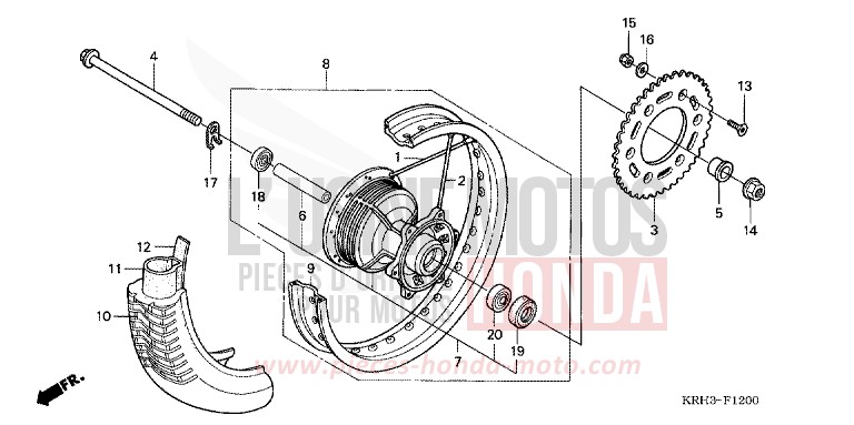 HINTERRAD von XR125L FIGHTING RED (R134) von 2004