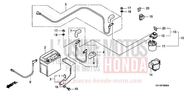 BATTERIE von XR125L FIGHTING RED (R134) von 2004