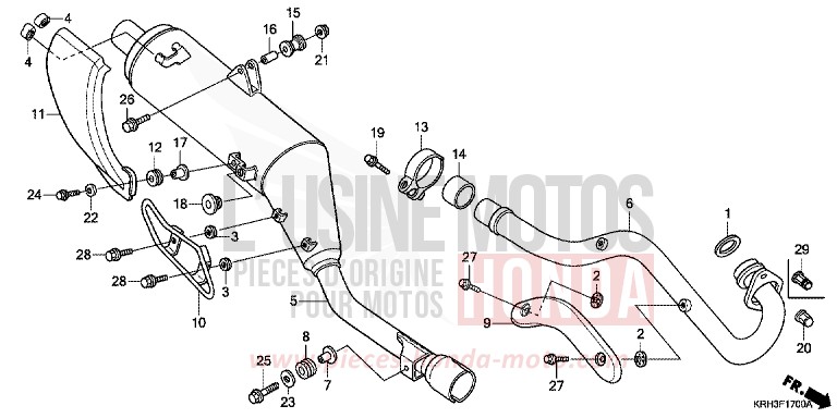 ABGAS-SCHALLDAEMPFER von XR125L BLACK (NH1) von 2005
