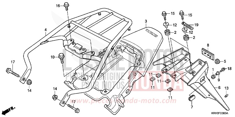 KOTFLUEGEL, HINTEN von XR125L FIGHTING RED (R134) von 2005