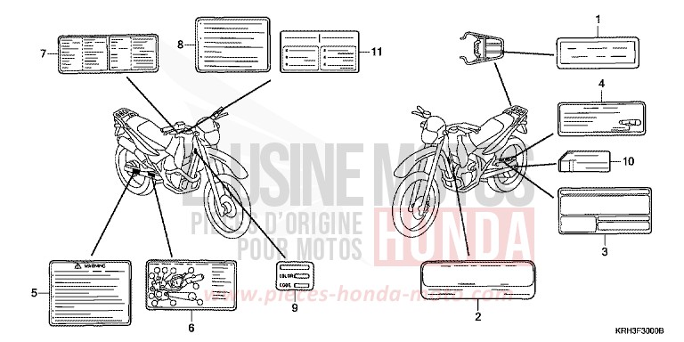 WARNETIKETT von XR125L BLACK (NH1) von 2006