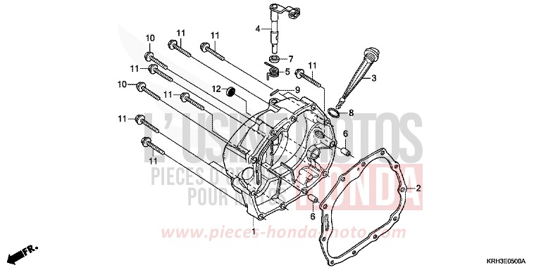 KURBELGEHAEUSEABDECKUNG von XR125L FIGHTING RED (R134) von 2006