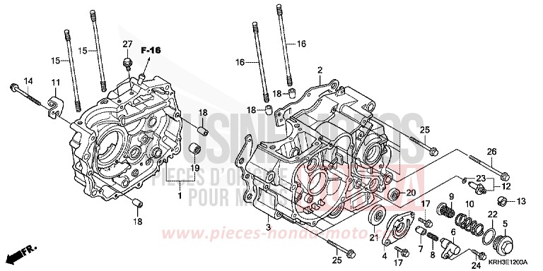 KURBELGEHAEUSE von XR125L FIGHTING RED (R134) von 2006