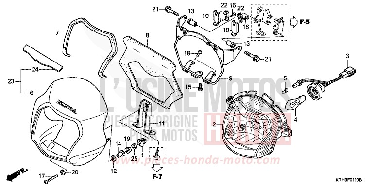 SCHEINWERFER von XR125L FIGHTING RED (R134) von 2006