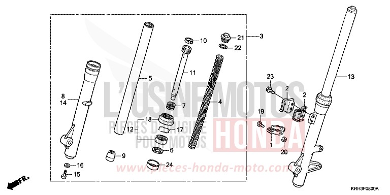 GABEL, VORNE von XR125L FIGHTING RED (R134) von 2006