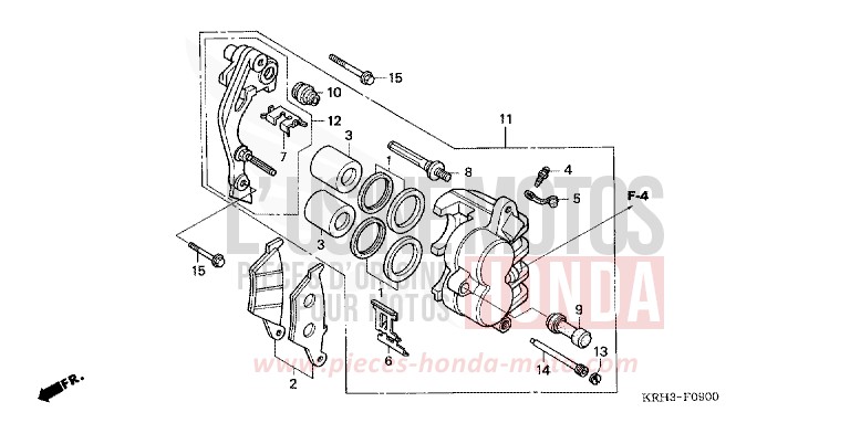 VORDERRAD-BREMSSATTEL von XR125L FIGHTING RED (R134) von 2006