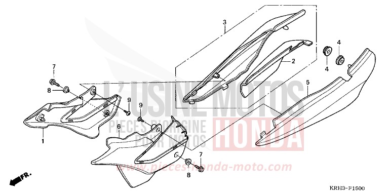 SEITENABDECKUNG von XR125L FIGHTING RED (R134) von 2006