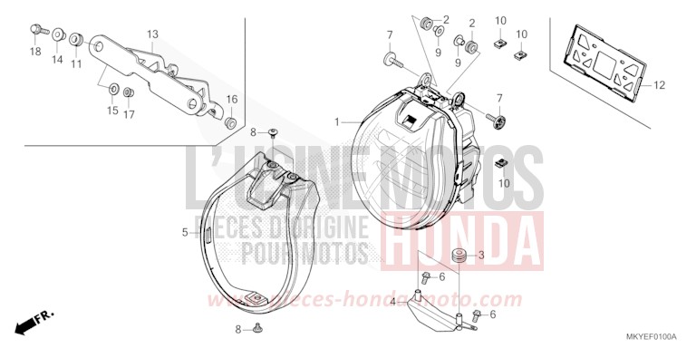 SCHEINWERFER (CB650RA/CB650RAC) von CB650R MAT GUNPOWDER BLACK METALLIC (NH436) von 2024