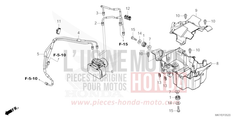 ABS-MODULATOR von CB650R PEARL SMOKY GRAY (NHC53) von 2024