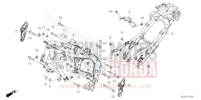 RAHMENKOERPER von CBR500R MAT GUNPOWDER BLACK METALLIC (NH436) von 2026