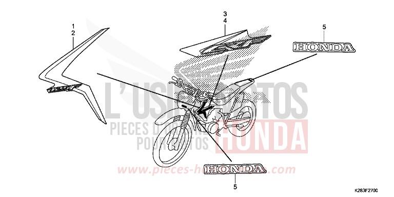 MARKE (CRF125F/FB E/H/J) von CRF125 EXTREME RED (R292) von 2017