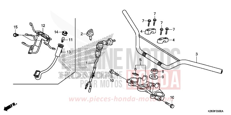 ROHRGRIFF von CRF125 EXTREME RED (R292) von 2014