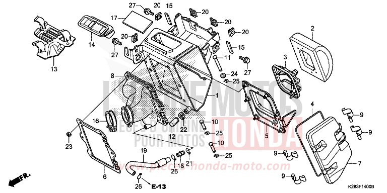 LUFTFILTER (CRF125F/FB E/H/J) von CRF125 EXTREME RED (R292) von 2014