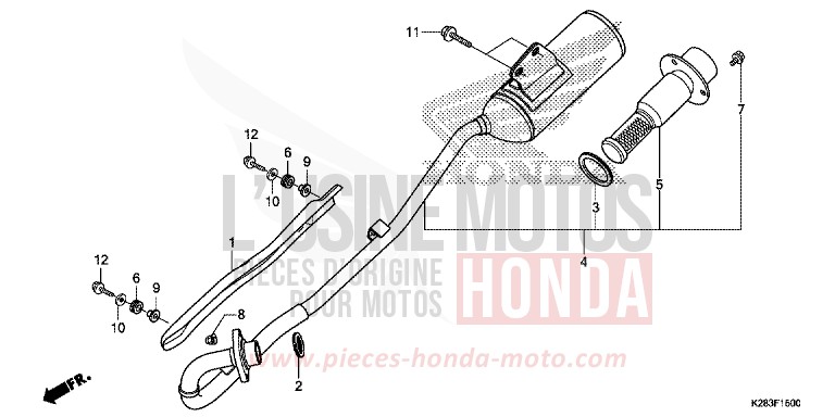 ABGAS-SCHALLDAEMPFER (CRF125F/FB E/H/J) von CRF125 EXTREME RED (R292) von 2014