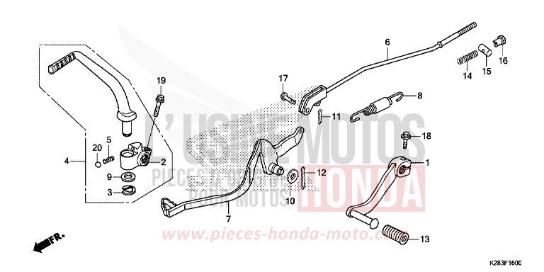 PEDAL von CRF125 EXTREME RED (R292) von 2014