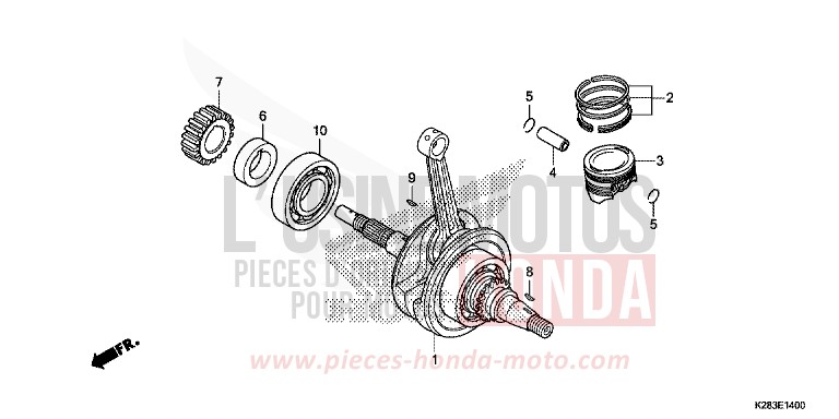 KURBELWELLE/KOLBEN von CRF125 EXTREME RED (R292) von 2019