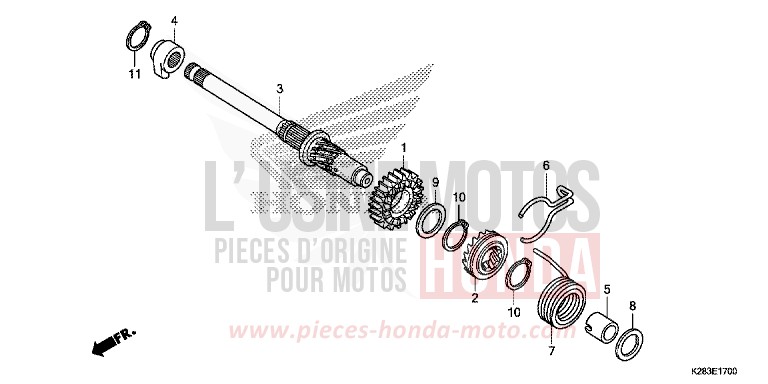 KICKSTARTERSPINDEL von CRF125 EXTREME RED (R292) von 2019