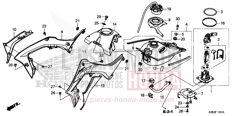 KRAFTSTOFFTANK (CRF125F/FB K) von CRF125 EXTREME RED (R292) von 2019