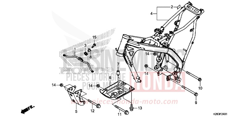 RAHMENKOERPER (CRF125F/FB K) von CRF125 EXTREME RED (R292) von 2019