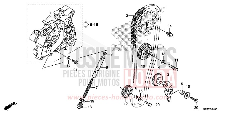 NOCKENWELLENKETTE/SPANNVORRICHTUNG von CRF125 EXTREME RED (R292) von 2022