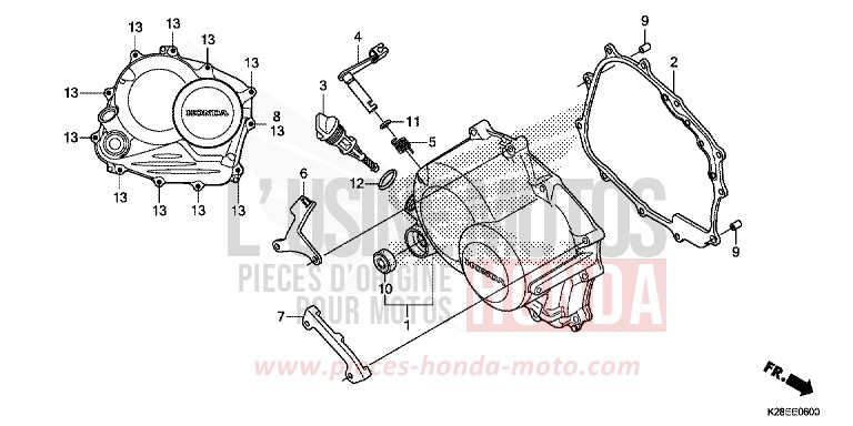 KURBELGEHAEUSEABDECKUNG von CRF125 EXTREME RED (R292) von 2022