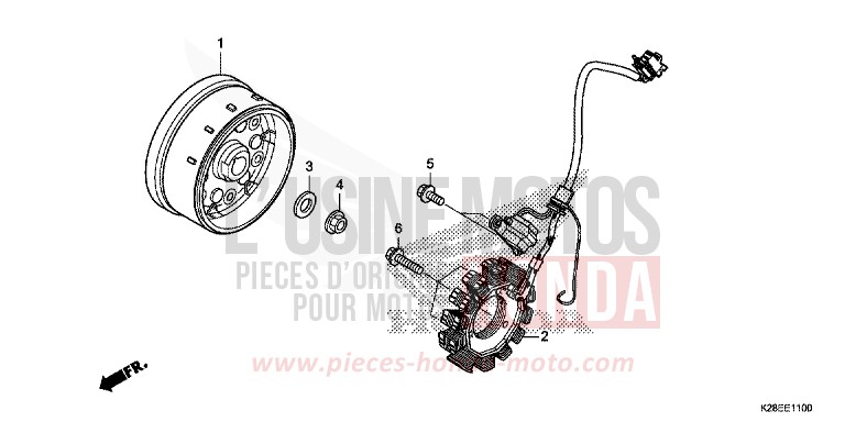 GENERATOR von CRF125 EXTREME RED (R292) von 2022