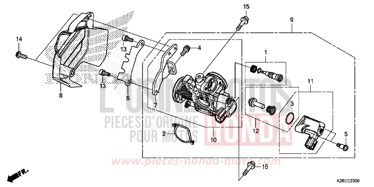 DROSSELKLAPPENGEHAEUSE von CRF125 EXTREME RED (R292) von 2022