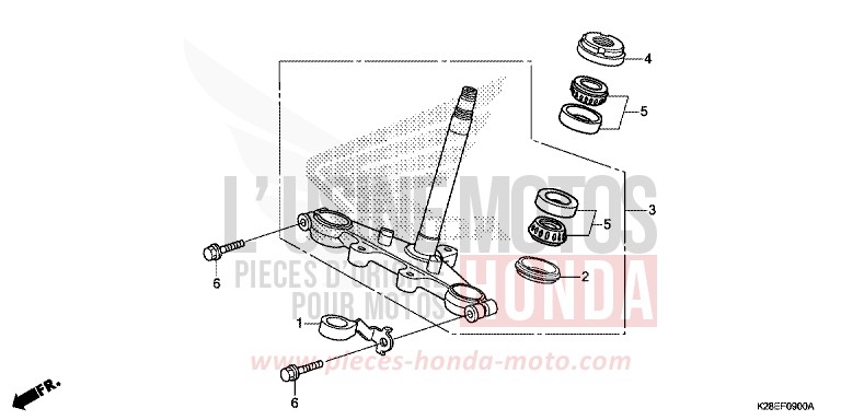 LENKSCHAFT von CRF125 EXTREME RED (R292) von 2022