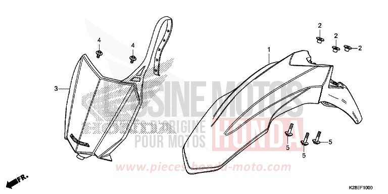 KOTFLUEGEL, VORNE von CRF125 EXTREME RED (R292) von 2022
