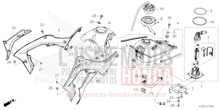 KRAFTSTOFFTANK von CRF125 EXTREME RED (R292) von 2022