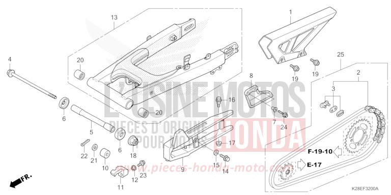 SCHWINGE von CRF125 EXTREME RED (R292) von 2022