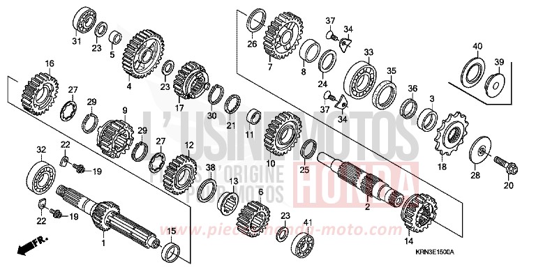 GETRIEBE von CRF250R EXTREME RED (R292) von 2004