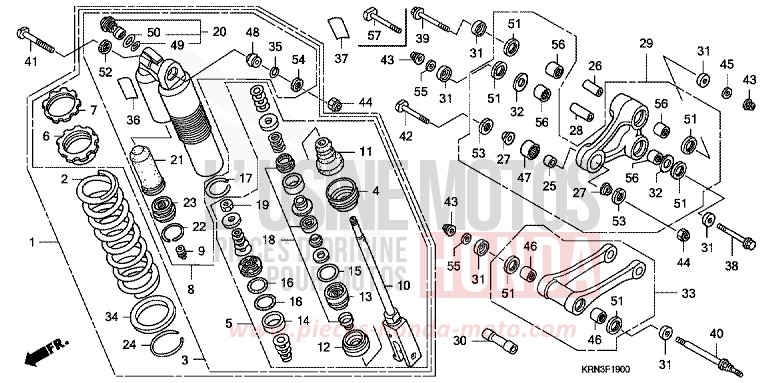 KISSEN, HINTEN von CRF250R EXTREME RED (R292) von 2004