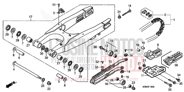 SCHWINGE von CRF250R EXTREME RED (R292) von 2005