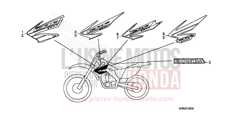 MARKE (CRF250R4/5/6/7) von CRF250R EXTREME RED (R292) von 2005