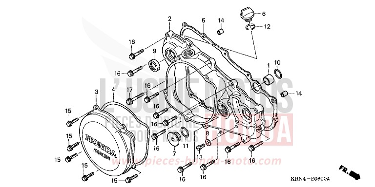 COUVERCLE D. DE CARTER MOTEUR von CRF250R NOIR (NH1) von 2009