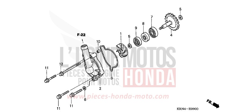 POMPE A EAU von CRF250R NOIR (NH1) von 2009