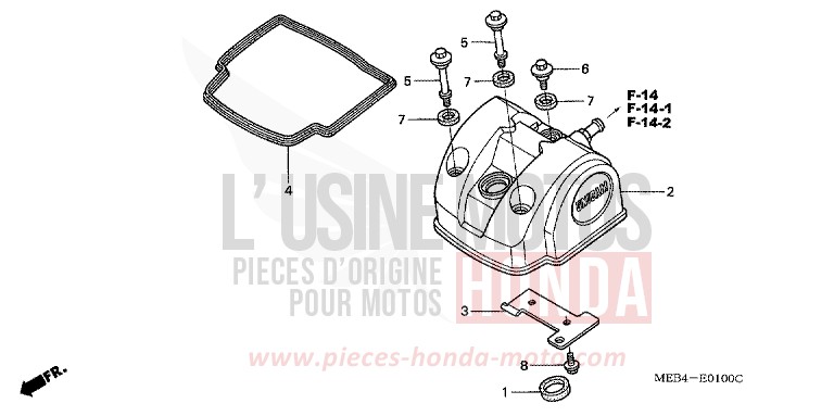 ZYLINDERKOPFDECKEL von CRF450R EXPLOSION RED (R254) von 2002