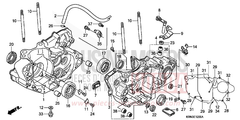 CARTER MOTEUR von CRF250R NOIR (NH1) von 2009